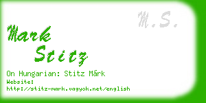 mark stitz business card